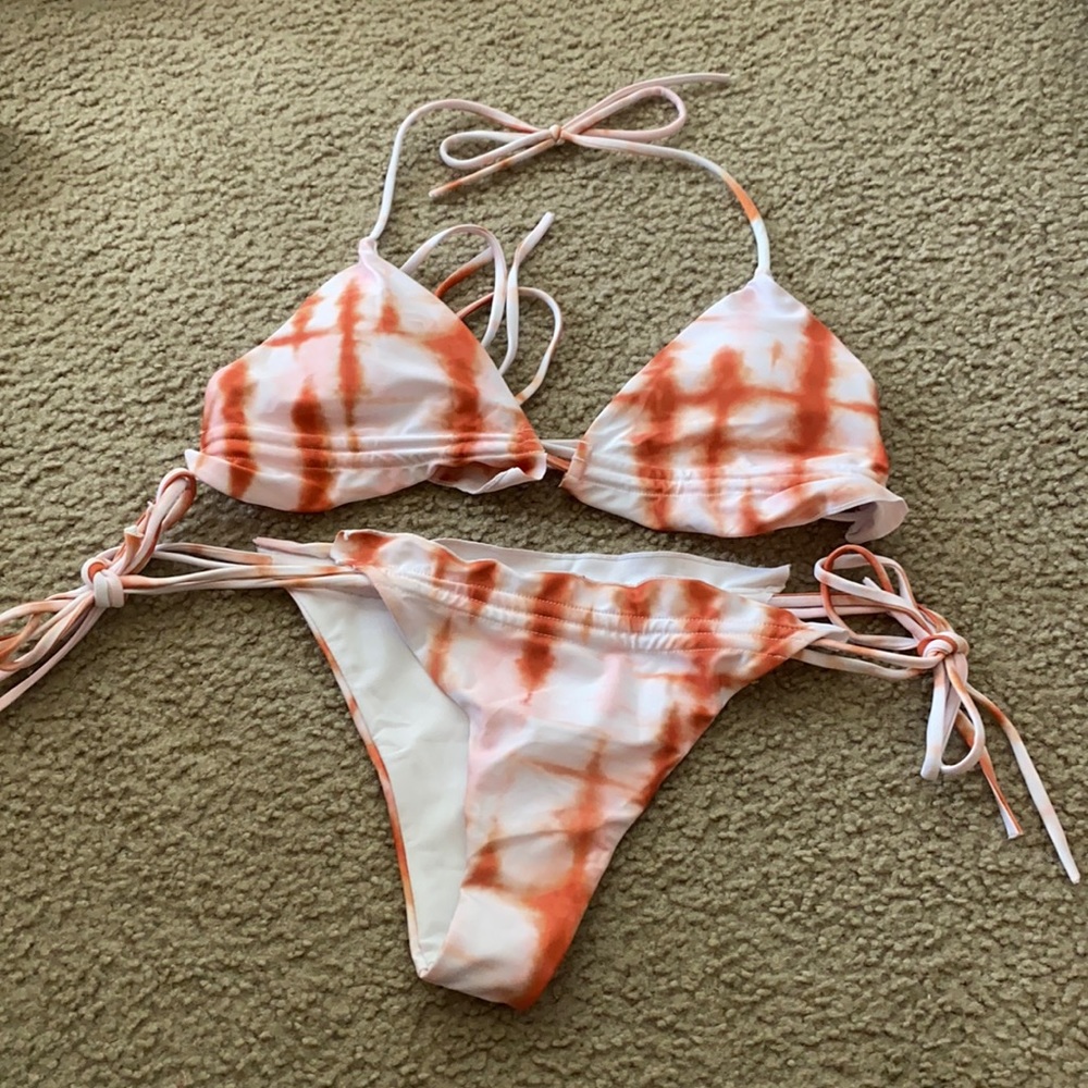 Burnt Orange tie dye bikini